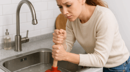 Woman unclogs sink naturally